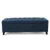 Airsurfer  Ottoman Dark Blue Fabric Storage with Tufted Top 20.50 D x 51.00 W x 17.00 H - 4 of 4