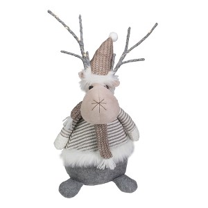 Northlight LED Lighted Wrapped Antlers Knitted Reindeer Christmas Figure - 18" - 1 of 4