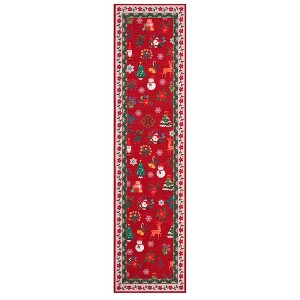 Washable Christmas Area Rug for Living Room, Winter Holiday Decorative Xmas Bedroom Rugs, Reindeer Snowflake Cute Throw Carpet - 1 of 4