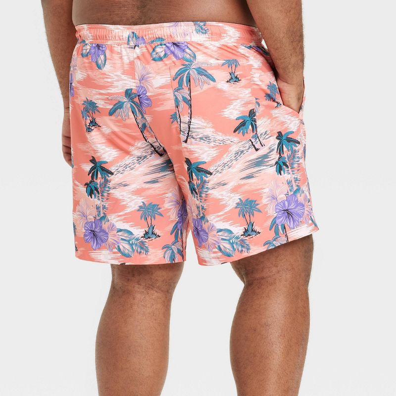 Men's 9" Floral Print Board Swim Shorts - Goodfellow & Co™ Pink, 3 of 5