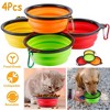 PetLuv "4Pcs Silicone Collapsible Dog Bowls, BPA-Free Foldable Pet Food & Water Bowls with Carabiner Clip" Yellow, Red, Orange, Green - 3 of 4