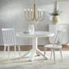 3Pc Montrose 45.25" Round Contemporary Dining Set White - Buylateral: Solid Rubberwood, MDF Top, Modern Farmhouse Style - 2 of 4
