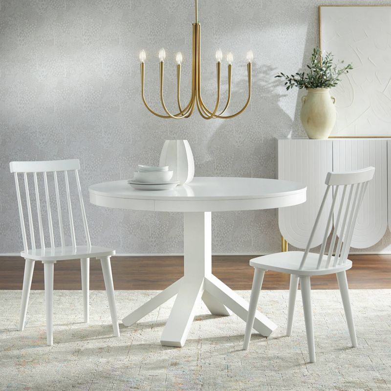 3Pc Montrose 45.25&#34; Round Contemporary Dining Set White - Buylateral, 3 of 11
