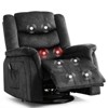 COMHOMA Recliner Chair with Heat and Massage 360 Degree Swivel Fabric Rocking Recliner Gray - 2 of 4