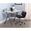 Calico Designs Black Crest Height Adjustable Office Task Chair Chrome/Black Vinyl: Swivel, Armless, Chrome Frame - 2 of 4