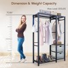 AZL1 Life Concept Garment Rack Acacia Wood with Shelves 2 Wicker Drawers 4 Hooks for Bedroom Entryway Walk in Closet, Gray, 17.3"*11.4"*38" - 3 of 4