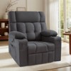 Manual Recliner for Adults,Classic Overstuffed Reclining Chair with Cup Holders,Side Pockets - 2 of 4
