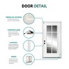 36 in. x 80 in. 8 Lite Full Lite Clear Glass Right Hand Inswing Fiberglass Entrance Door 4-9/16 Door jamb - 3 of 4
