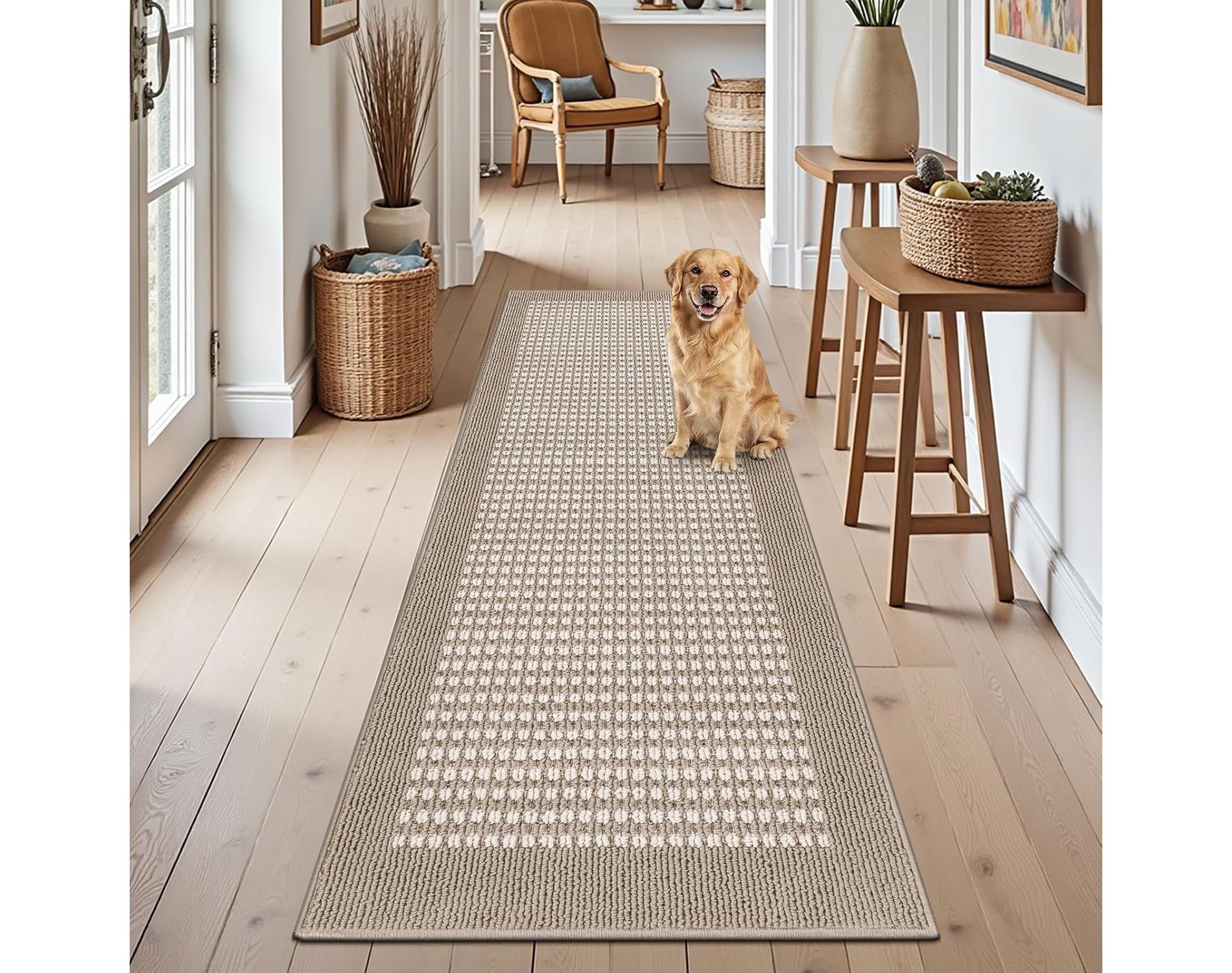 Hallway Runner Rug Heavy-Duty Durable Entryway Floor Mat with Non Slip Rubber Backing