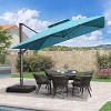 PURPLE LEAF 11ft Cantilever Outdoor Umbrella with Base Large Patio Hanging Double Top Square Offset Umbrella 360-degree Rotation - 2 of 4