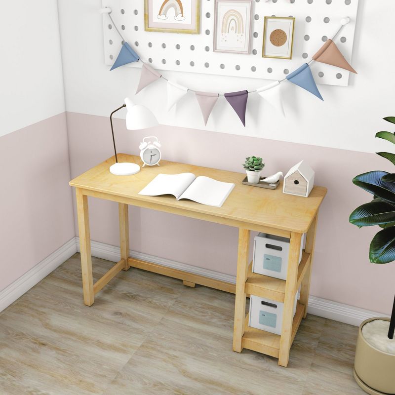 Max & Lily Solid Wood Desk with Shelves, 2 of 5