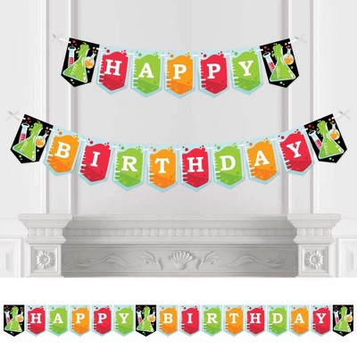 Big Dot of Happiness Scientist Lab - Birthday Party Bunting Banner - Birthday Party Decorations - Happy Birthday