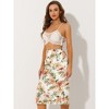 Allegra K Women's Floral Chiffon High Waist Midi Pencil Skirt - 2 of 4