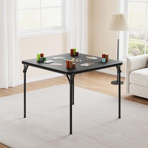 Folding Table, 33.6-inch Portable Square Folding Card Table - 1 of 4