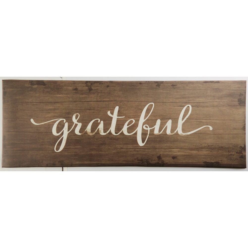 55" x 19" Grateful Kitchen Runner Rug - J&V Textiles: Multi-Stripe Indoor Floor Mat, Low Pile, Off-White, PVC