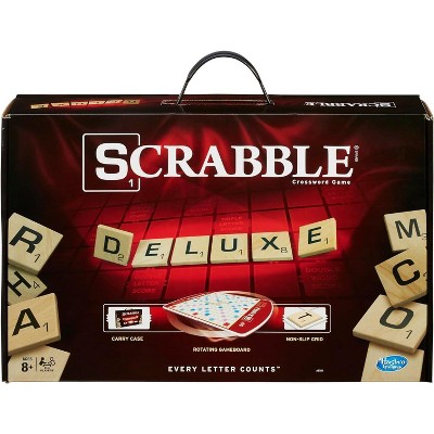 Scrabble Deluxe Edition Letter Tiles Board Game, Family Board Games for Adults and Kids, Ages 8+