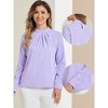 Allegra K Women's Business Casual Stand Collar Chiffon Long Sleeve Blouse - 2 of 4