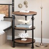 Whizmax End Table 3-Tier Round Side Table Living Room Accent Table with Storage Shelf, Wood Bed Side Table/Night Stand for Bedroom, Small Spaces - 3 of 4