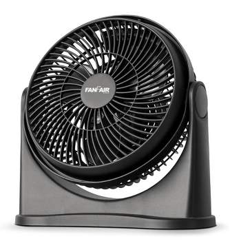 FanFair 8" Desk Fan High-Performance Air Circulator, Black