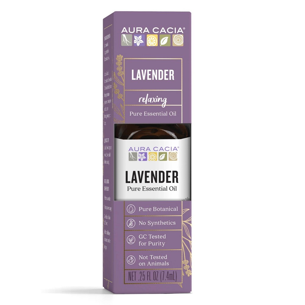 Lavender Essential Oil Single - Aura Cacia: Pure Aromatherapy, Relaxing Floral Scent, GC/MS Tested