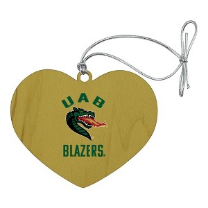Alabama at Birmingham Blazers Logo Heart Love Wood Christmas Tree Holiday Ornament - 1 of 3