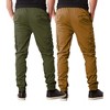 Galaxy By Harvic Men's Slim Fit Cotton Stretch Twill Cargo Joggers-2 Pack - 2 of 4