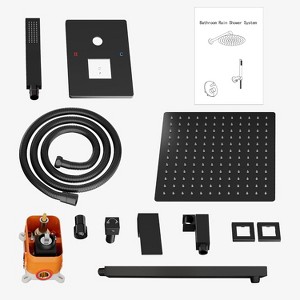 Acekool Shower Faucet Set with Rainfall Head & Handheld, Pressure Balance, - 1 of 4
