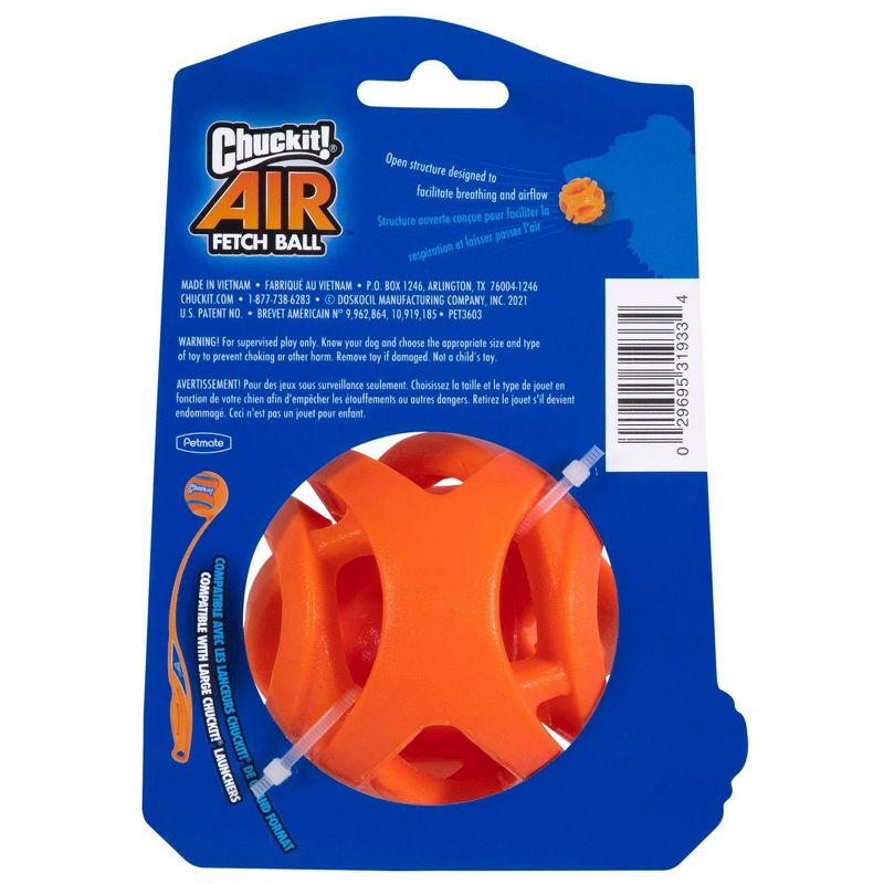 Chuckit! Air Fetch Ball Dog Toy - L - Orange, 2 of 5