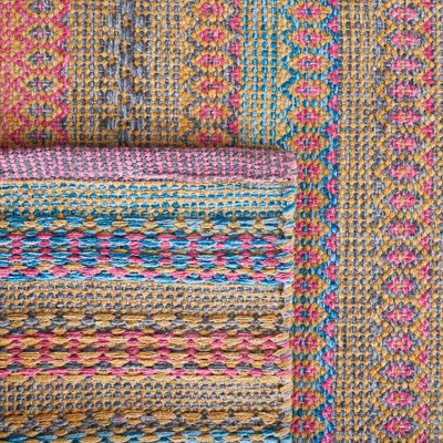 Handwoven Multicolor Cotton Flat Weave Area Rug