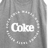 Women's Coca-Cola Coke Makes Things Taste Better Graphic Racerback Tank - Heather Grey - Small - 2 of 4