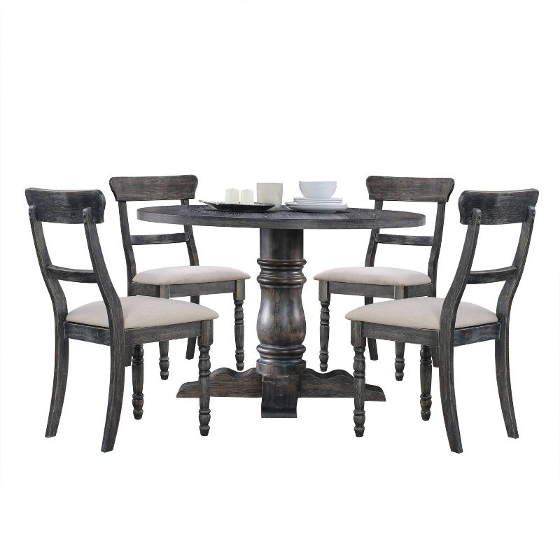 Wallace Dining Table Weathered Gray - Acme Furniture, 6 of 7