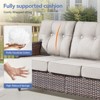 Buenhomino 5 Pieces Patio Furniture Set, High Back Wicker Rattan Sofa with 5-inch Extra Thick Cushion and Ottoman, Outdoor Conversation Set - 4 of 4