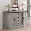 Farmhouse Sideboard with 4 Drawers and Sliding Barn Doors, 59 Inch Wide Buffet Cabinet for Dining Room and Living Room - 4 of 4