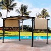 12 x 9 Ft Outdoor Pergola Patio Gazebo,Retractable Shade Canopy,Steel  Frame Grape Gazebo,Sunshelter Pergola for Gardens,Terraces - 3 of 4