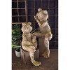 Frog Garden Statue 24"H – Textured Gray Resin Outdoor Decor by Kalalou - 4 of 4