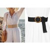 INSPIRE CHIC Women's Woven Wide Stretch Straw Rattan Round Buckle Elastic Belts - 4 of 4