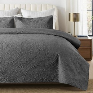 2-3 Pcs Quilted Bedspread Floral Pattern Decorative Coverlet Quilt Bedding Set for All Seasons - Cotton Passion - 1 of 4