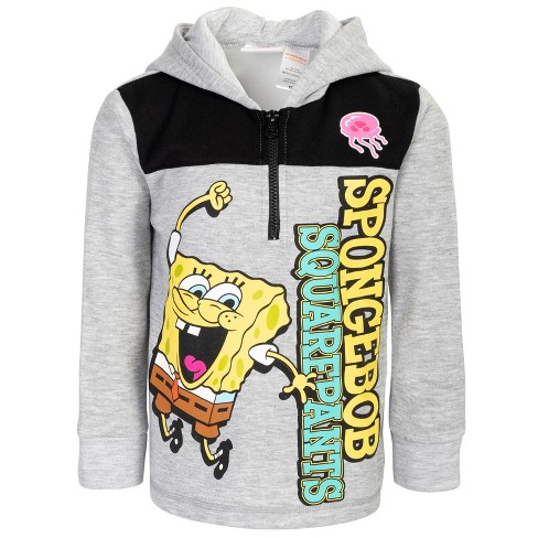 SpongeBob SquarePants Little Boys Fleece Half Zip Hoodie Gray 7 8