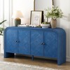 Multi-Functional MDF Sideboard-Handwoven Wood Slat Doors, Tiered Stepped Design & Premium Solid Wood Veneer for Hallways, Living Rooms, Studies - 2 of 4