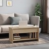 vidaXL Modern Coffee Table with Storage, Liftable Design, Engineered Wood, Sonoma Oak Finish, 40.2"x19.7"x20.7" - 2 of 4
