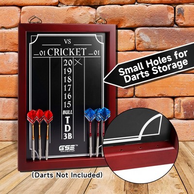 Solid Pine Wood Black Chalk Dart Scoreboard with Storage