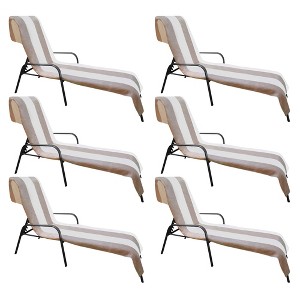 Cabana Striped Cotton Standard Size Towel/ Chaise Lounge Chair Cover Set by Blue Nile Mills - 1 of 4