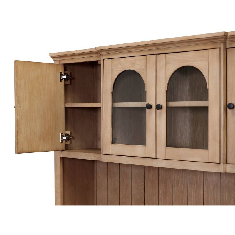 Modern Wood Hutch With Doors, Storage Hutch, Laurel Collection Light Brown - Martin Furniture, 6 of 15
