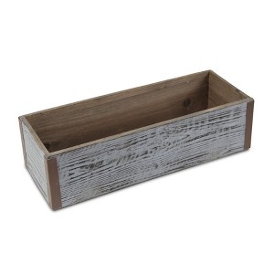 Cheung's Fiorel Rectangular Gray Wood Planter - Large - 1 of 4