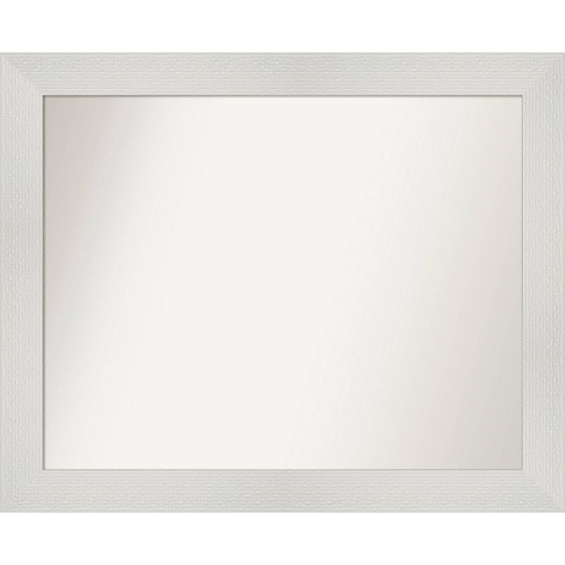 33&#34; x 27&#34; Non-Beveled Mosaic Bathroom Wall Mirror White - Amanti Art, 1 of 11