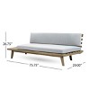 75.75" Patio Sofa with Acacia Wood Frame and Water-Repellent Cushions, Modern Left Arm Outdoor Seating -3irtyhousy - 4 of 4