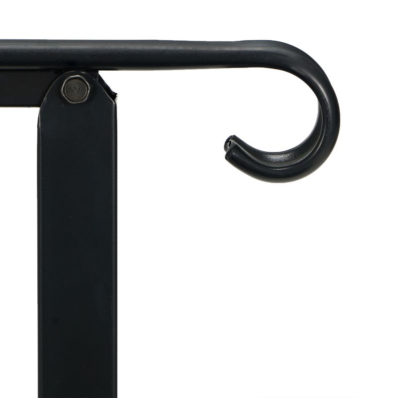 JOMEED UP040 1, 2, or 3 Step Wrought Iron Transitional Entrance Handrail with Hardware for Outdoor Spaces, Walkways, Patios, and More, Black, 5 of 7
