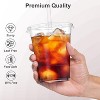 Attop 100 Pack - 16 oz Clear Plastic Cups with Lids and Straws, Sturdy & Food Safe Iced Coffee Cups with lids - 2 of 4