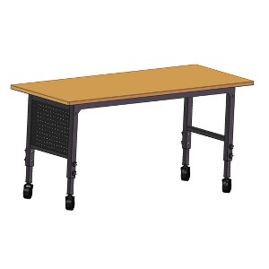 60 Adjustable Garage Work Bench Heavy Duty Workshop Table with Power Outlet Pegboard Wood Work Table for Garage Office Workshop Home 2000 LBS Load C - 1 of 4