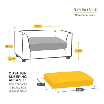 Small Orthopedic Chocolate Leatherette Dog Sofa Bed